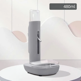 Girdykla su dubenėliu, pilka 480ml gertuvės talpa