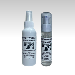 Brightworks šilko serumo ir purškiklio rinkinys šukavimui, sąvėlų narpliojimui